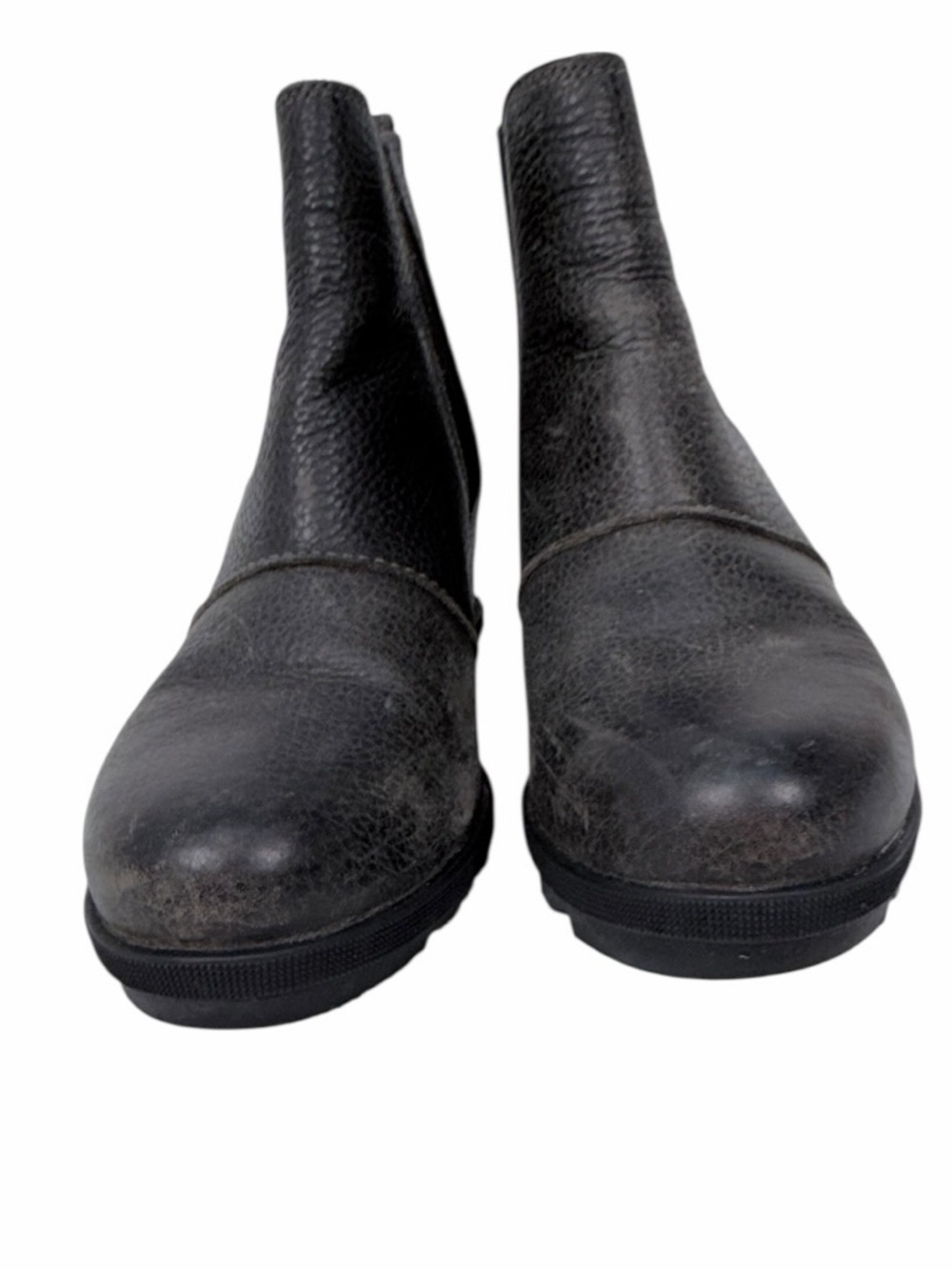 Sorel Chelsea Boots Womens 8 Black gray Leather Waterproof Ankle Boot Lug Sole - Picture 10 of 16